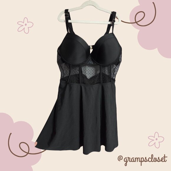 1XL Black Swim Top (NO BOTTOMS) - Picture 1 of 4